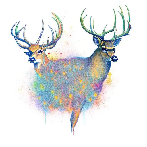 new school deer hunting  tattoo design idea