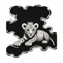 lion cub protecting turtle tattoo design idea