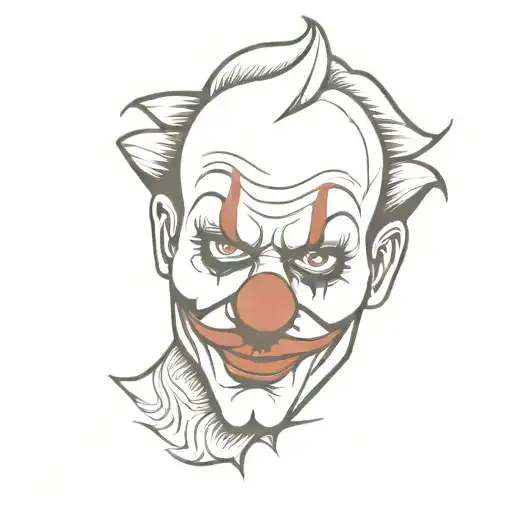 clown face  with evil look tattoo design idea