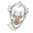 clown face  with evil look tattoo design idea