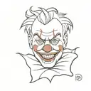 clown face  with evil look tattoo design idea