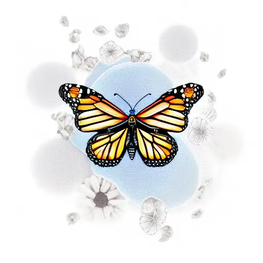 monarch butterfly tattoo design idea