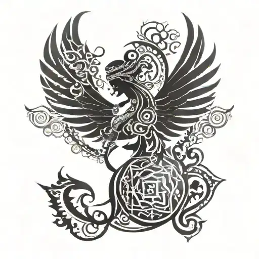 goddess and chakra and wings  tattoo design idea