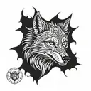 Witcher wolf medallion tattoo design idea
