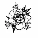 Water well with flowers tattoo design idea