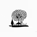 Water well with flowers tattoo design idea