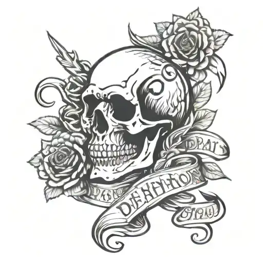 death before dishonor words tattoo design idea