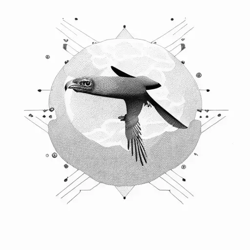 bald egale and condor fighting  tattoo design idea