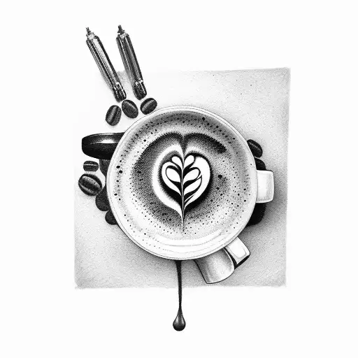 coffee tools skills art aroma  tattoo design idea