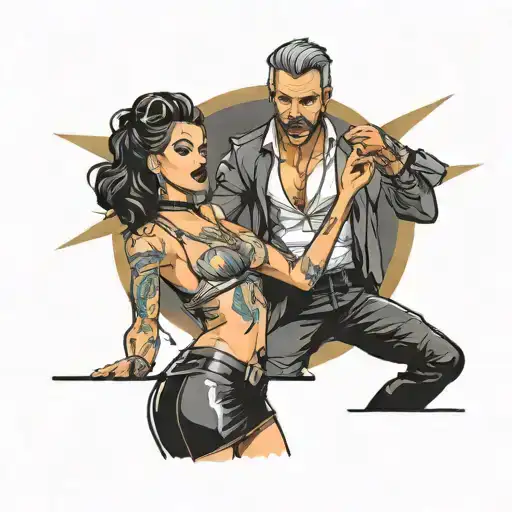 night club, dancing, music, bar, dj, leather clothes, dating, celebrity, party leader tattoo design idea