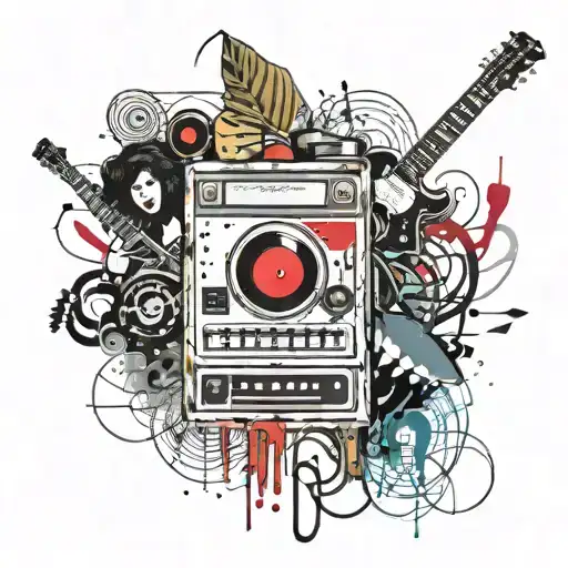 simple jukebox streetstyle tattoo design idea