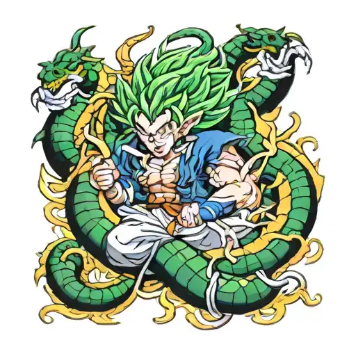 goku sleave shenlong dragon ball tattoo design idea