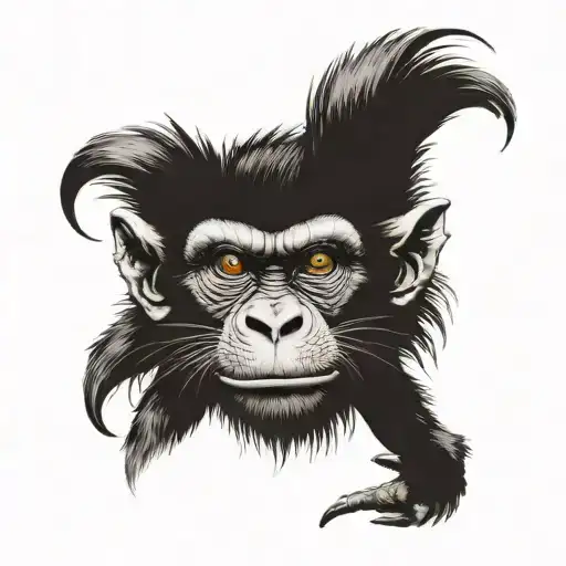 monkey ripping the head off of a dragon tattoo tattoo design idea