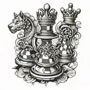 a chess queen chess piece tattoo design idea
