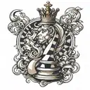 a chess queen chess piece tattoo design idea