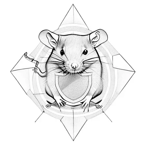 Polygonal Rat tattoo design idea