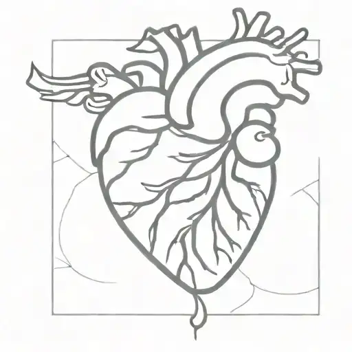 broken anatomical heart tattoo design idea
