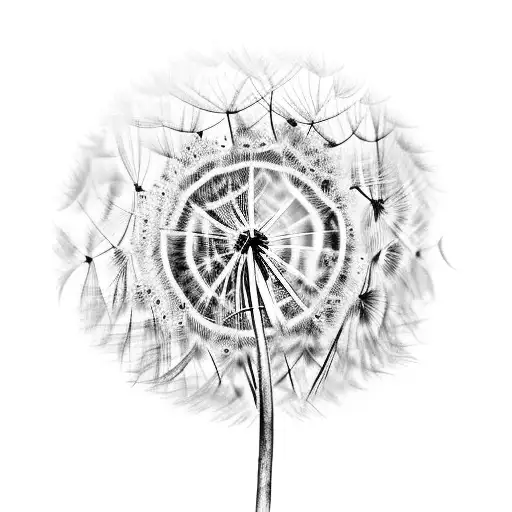 Dandelion turning into  birds. lovemom as the stem tattoo design idea