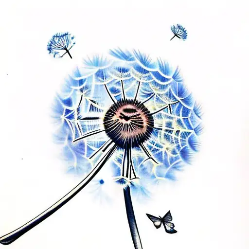 Dandelion turning into  birds. lovemom as the stem tattoo design idea