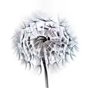 Dandelion blowing in the wind turning into  birds.  tattoo design idea