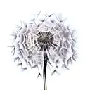 Dandelion blowing in the wind turning into  birds.  tattoo design idea