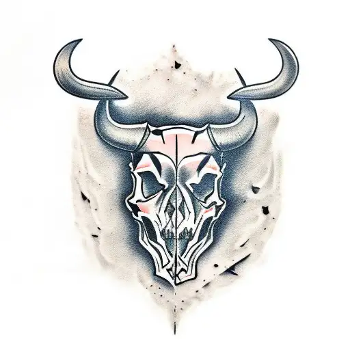 Bull skull in engraving graphic, ink technique. Vector illustration of bull  skull with sacred geometry shapes on grunge background. Good for posters,  t-shirt prints, tattoo design. Stock-vektor | Adobe Stock