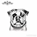 Dog American Bulldog tattoo design idea