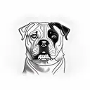 Dog American Bulldog tattoo design idea