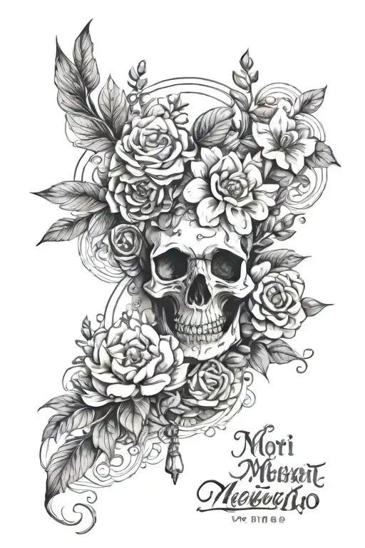 Moment Mori memento vivere tattoo design idea