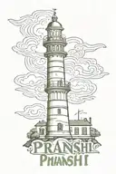 write "Priyanshi" in different font styles Include a lighthouse tattoo design idea