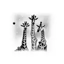 noah's ark with couple of giraffes hoping in to the ark in the universe tattoo design idea