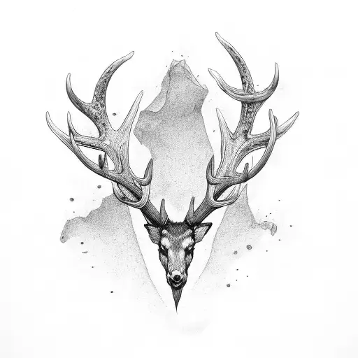 antler shed tattoo design idea