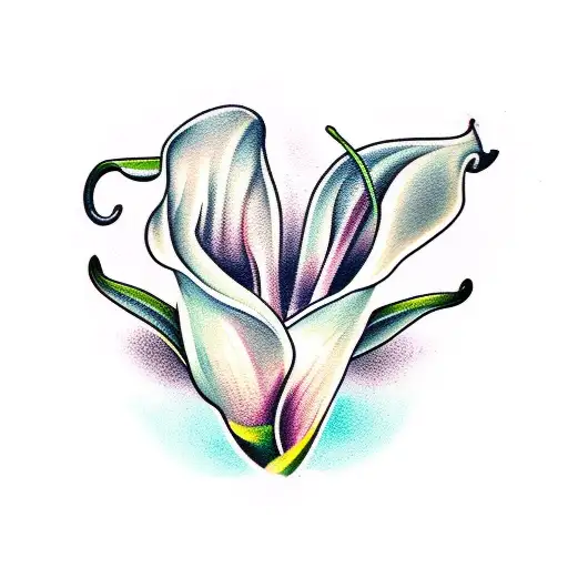 calla lily in mouth tattoo design idea