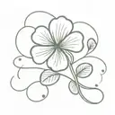 fiddle with four leaf clover intertwined tattoo design idea
