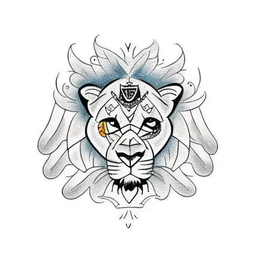 Cute lion doodle with wings korean tattoo tattoo design idea