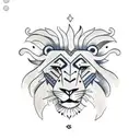 Cute lion doodle with wings korean tattoo tattoo design idea