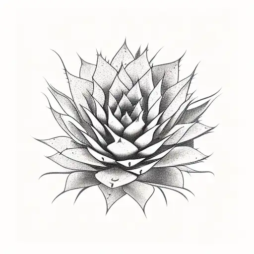 agave plant and bee tattoo design idea