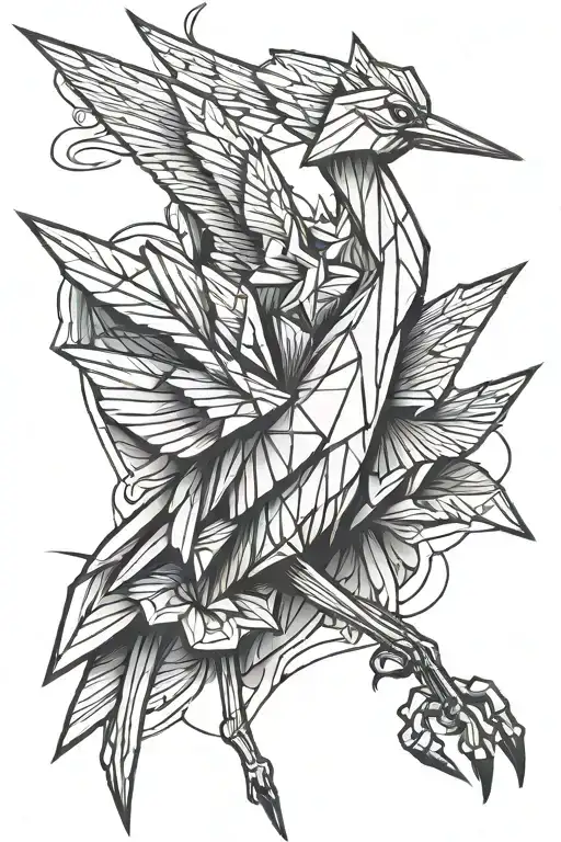 origami crane tattoo design idea