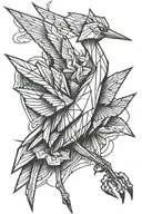 origami crane tattoo design idea