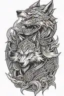 wolf samurai tattoo design idea
