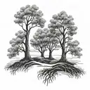 3 willow trees  tattoo design idea