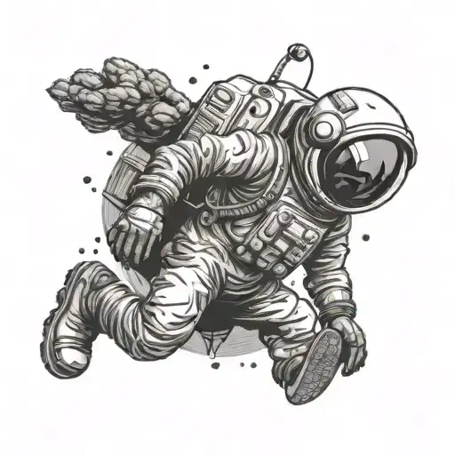 planters peanut that looks like an astronaut that is dirty tattoo design idea