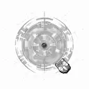 A pixelated spaceship shooting investment graphs as bullets tattoo design idea