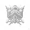 A pixelated spaceship shooting investment graphs as bullets tattoo design idea