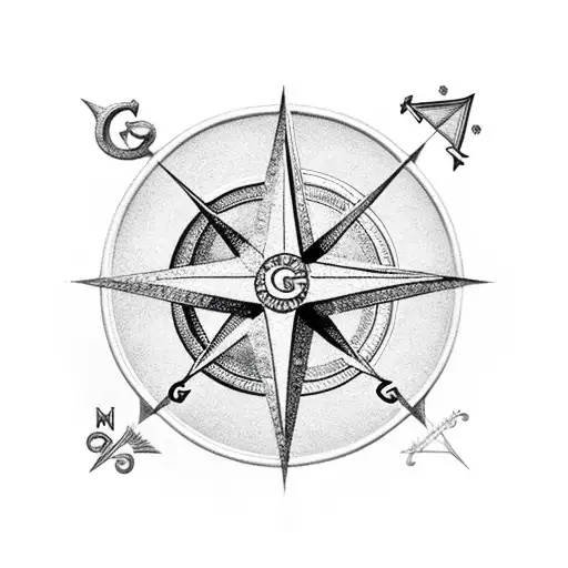 freemason square and compass with the letter G tattoo design idea