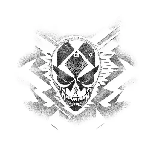 A dotwork tattoo of Tokyo Revengers logo combined with Mikey's signature clothing design elements tattoo design idea