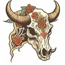 cow skull tattoo design idea