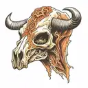 cow skull tattoo design idea