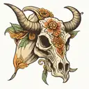 cow skull tattoo design idea