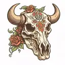 cow skull tattoo design idea